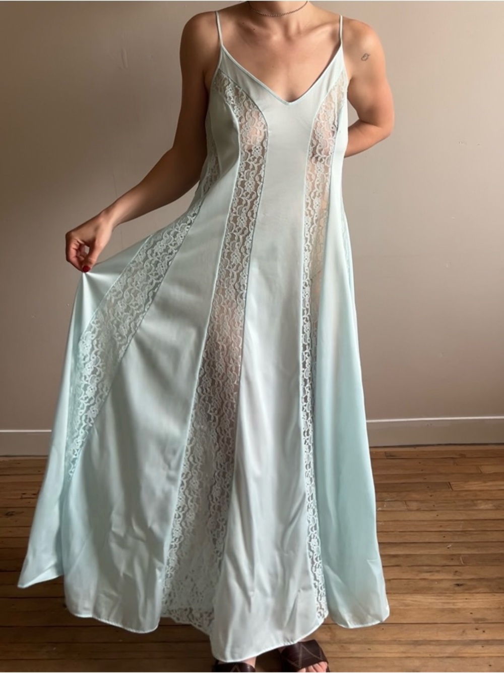 Olga Light Blue Lace Dress
